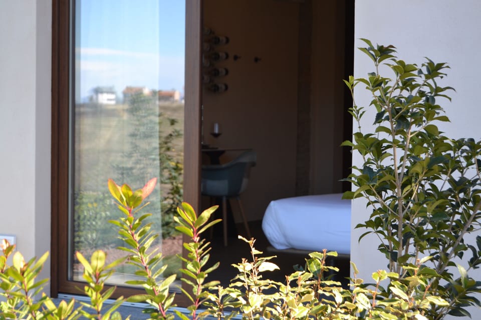 Panoramic Double Room, 1 Double Bed, Pool Access, Vineyard View | Frette Italian sheets, premium bedding, down comforters, pillowtop beds
