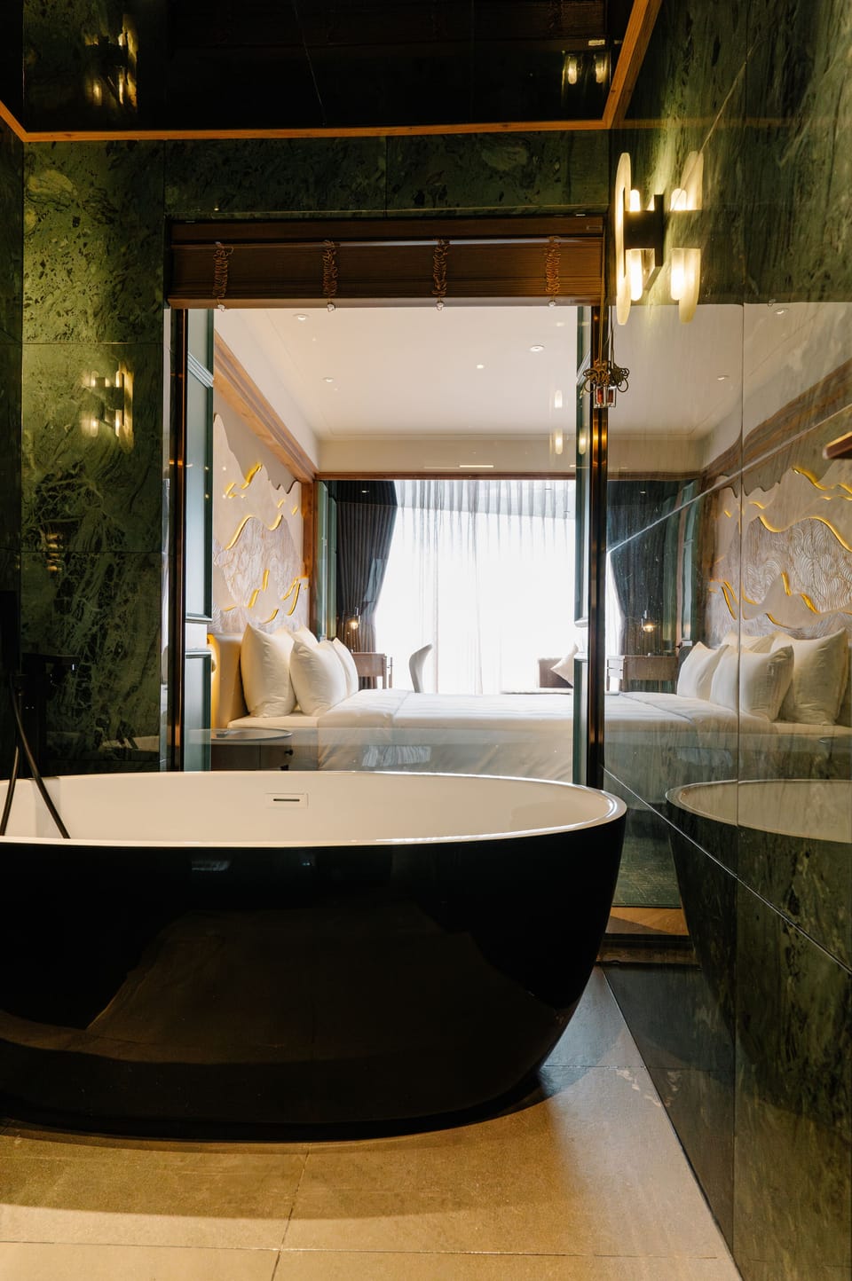Grand Double Room | Bathroom | Rainfall showerhead, designer toiletries, hair dryer, bathrobes