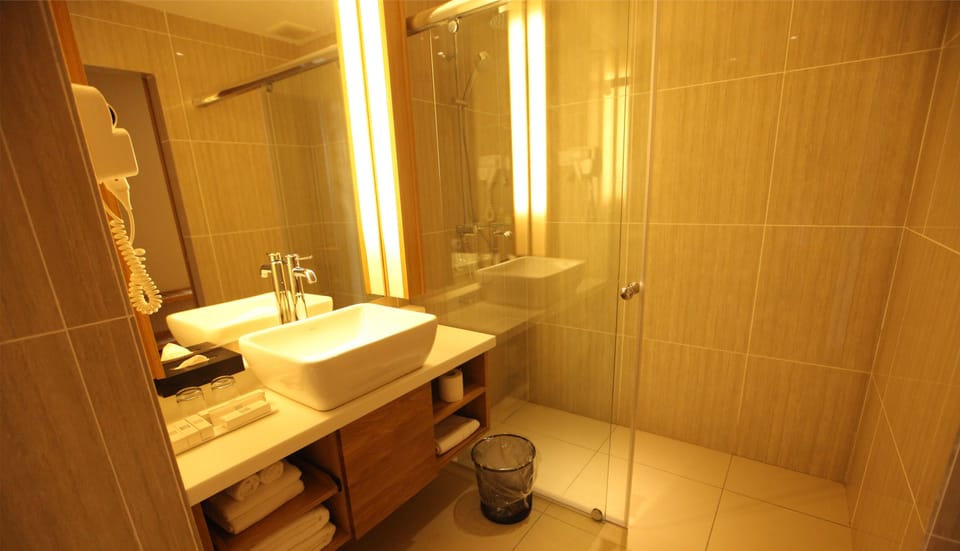 Free toiletries, hair dryer, bidet, towels