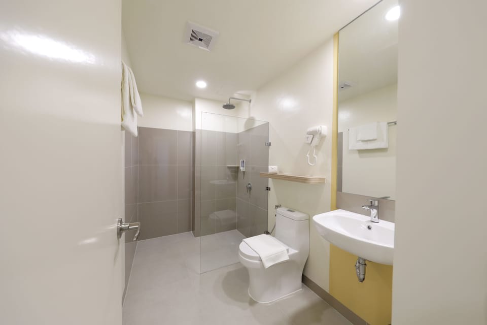 Triple Room | Bathroom | Shower, hair dryer, bidet, towels