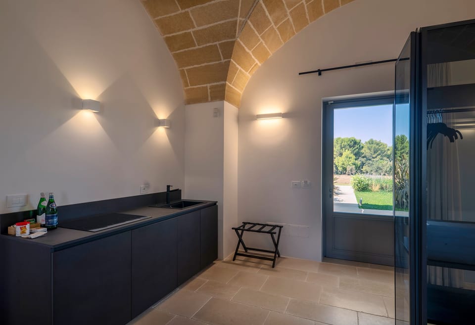 Masseria Deluxe | Private kitchenette | Espresso maker, coffee/tea maker, electric kettle