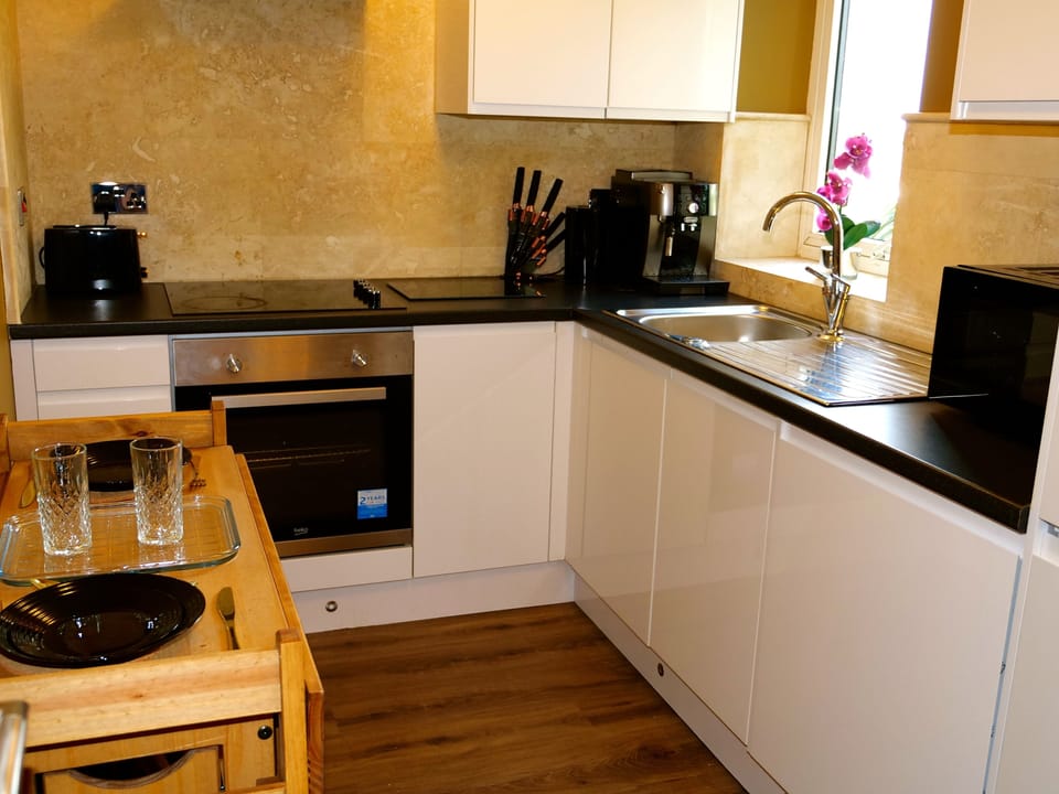 Apartment | Private kitchen | Fridge, microwave, oven, stovetop