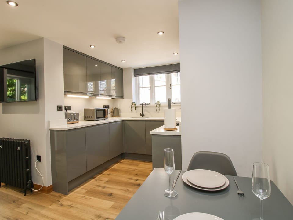 Fridge, dishwasher, electric kettle, toaster