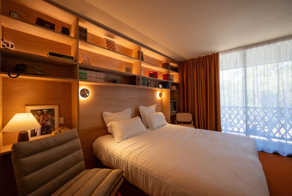 Premium bedding, pillowtop beds, laptop workspace, soundproofing