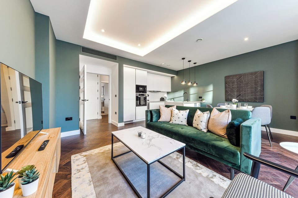 Apartment | Living area | 42-inch Smart TV with cable channels, Netflix, streaming services