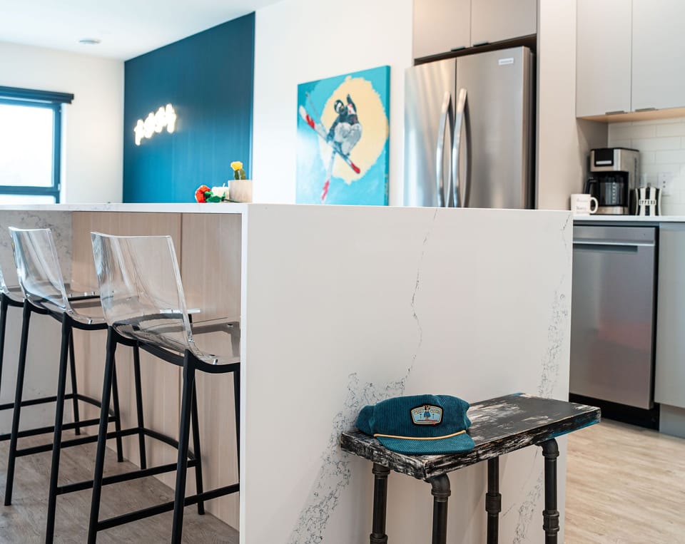 Condo | Private kitchen | Coffee/tea maker, full-size fridge, microwave, oven
