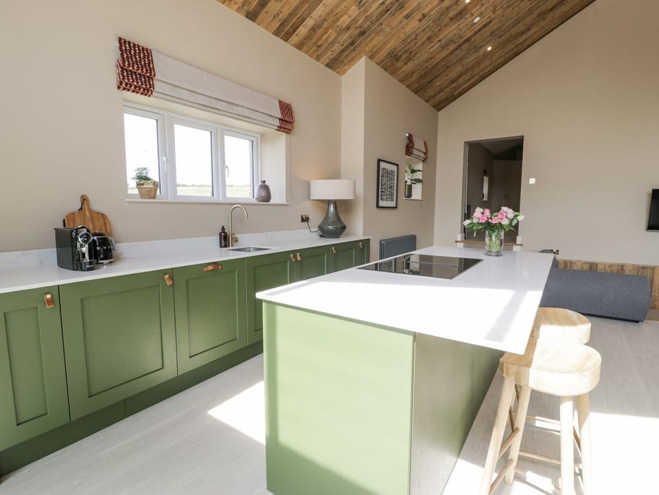 Fridge, dishwasher, cookware/dishes/utensils