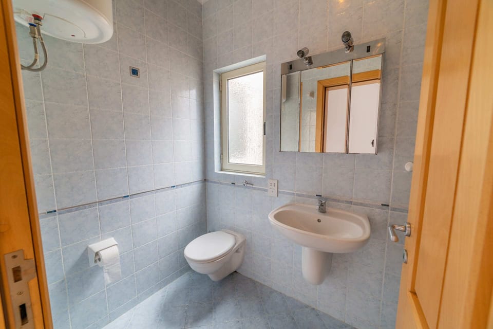 Basic Apartment, 1 Double Bed with Sofa bed, Sea View | Bathroom | Hair dryer, towels, soap, shampoo