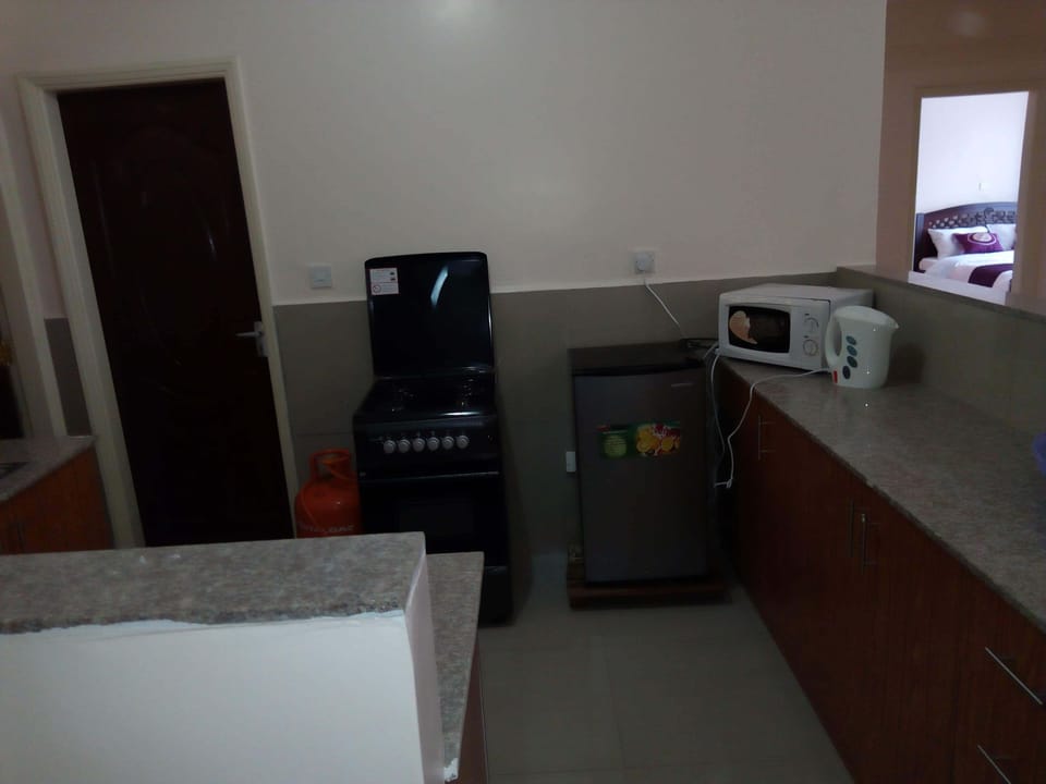 Apartment | Private kitchen | Fridge, microwave, oven, stovetop