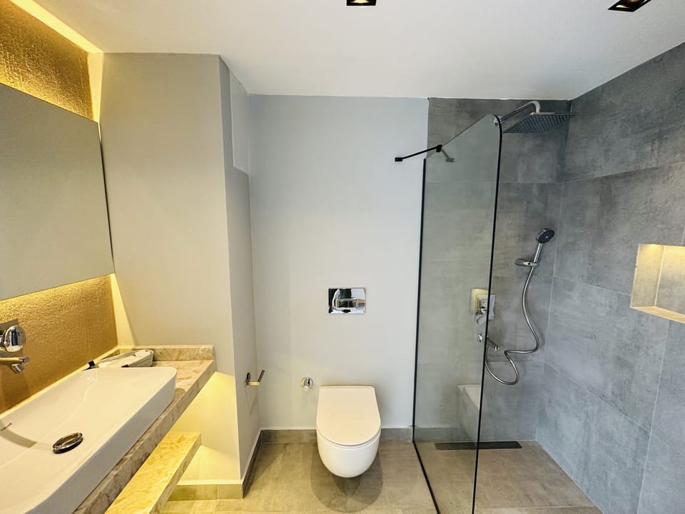 Deluxe Double Room, 1 King Bed, Non Smoking, Pool Access | Bathroom | Free toiletries, hair dryer, slippers, bidet