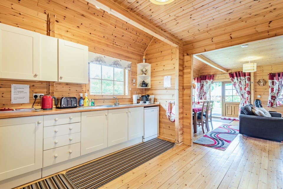 Fridge, dishwasher, electric kettle, toaster