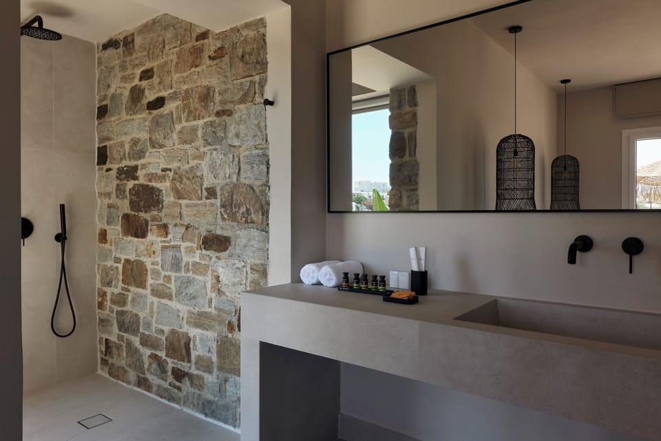 Executive Villa, 1 Bedroom (with outdoor jacuzzi) | Bathroom | Separate tub and shower, jetted tub, rainfall showerhead