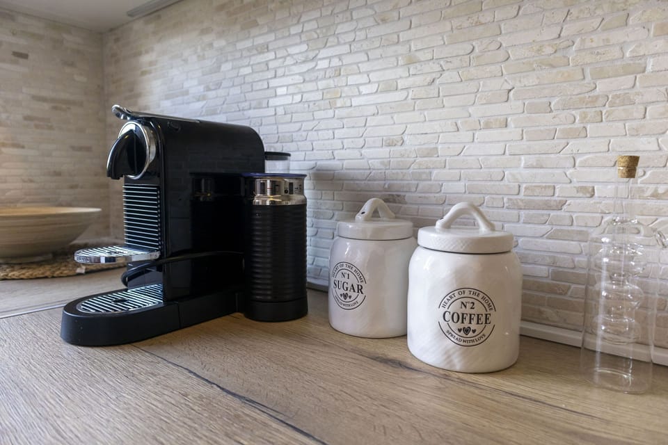 Apartment (A1) | Private kitchen | Fridge, microwave, oven, stovetop