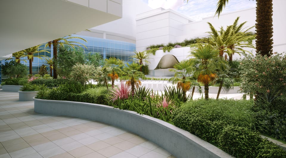 Outdoor banquet area