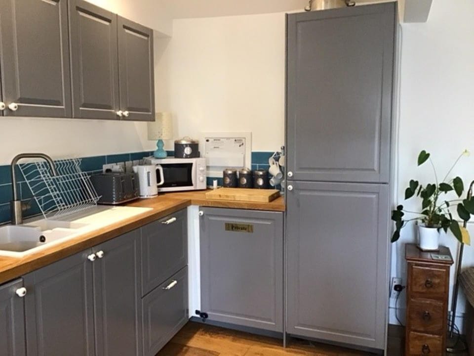 Apartment | Private kitchen | Fridge, microwave, oven, stovetop