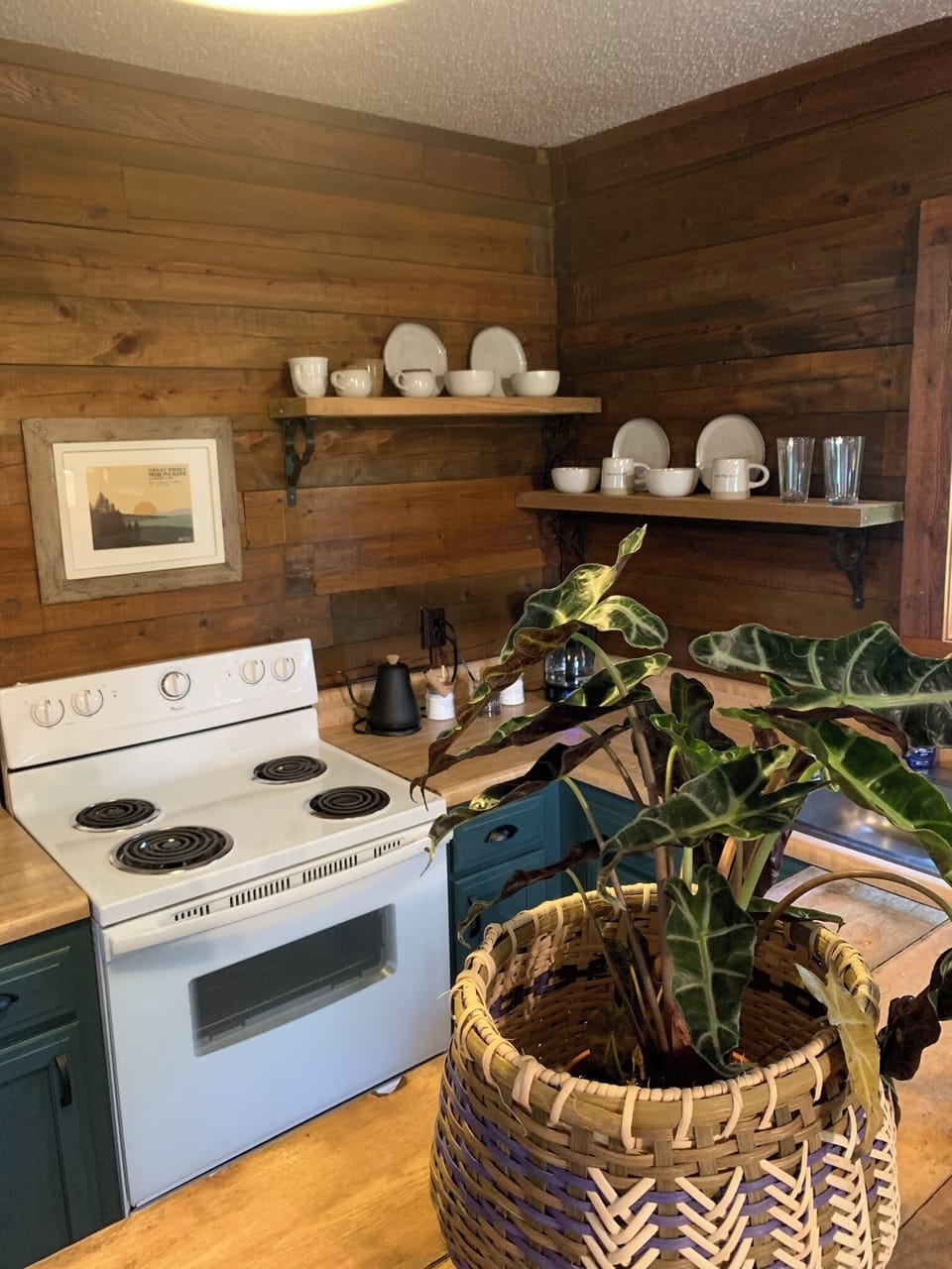 Log Cabin + Hot tub + Kitchen + Fireplace at Loblolly Pines | Private kitchen | Coffee/tea maker, electric kettle, coffee grinder