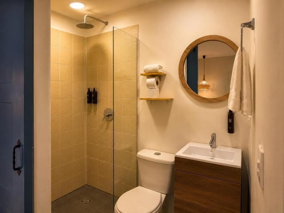 Standard Double Room | Bathroom | Shower, hair dryer, bidet, towels