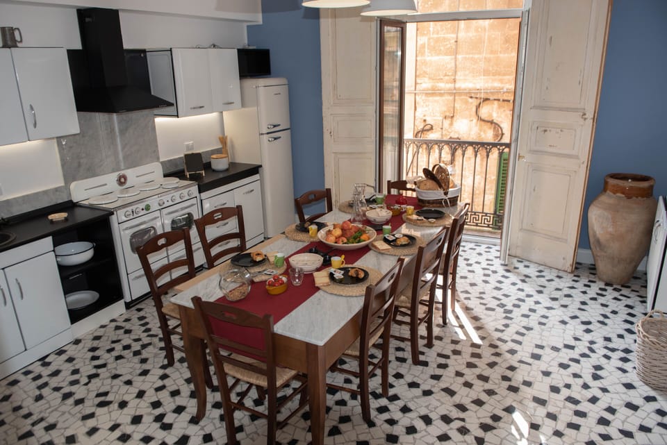 Full-size fridge, microwave, oven, espresso maker