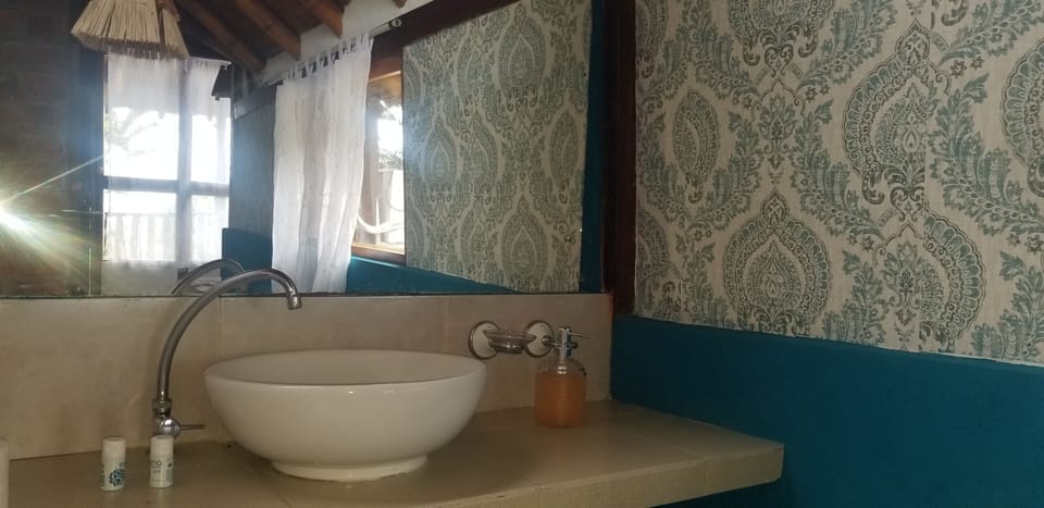 Shower, rainfall showerhead, towels, soap