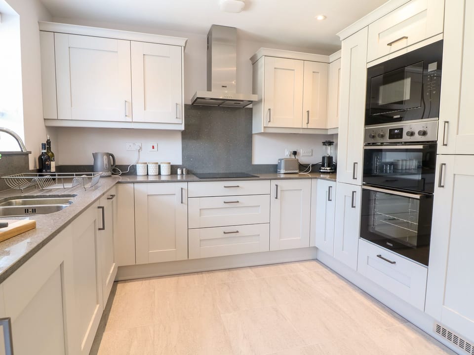 Fridge, dishwasher, electric kettle, toaster