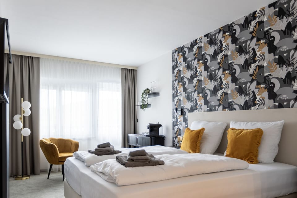 Premium bedding, memory foam beds, individually decorated