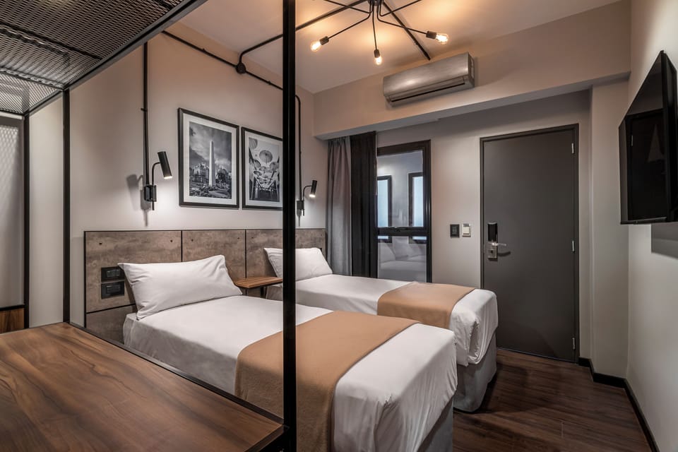 Desk, free WiFi, bed sheets