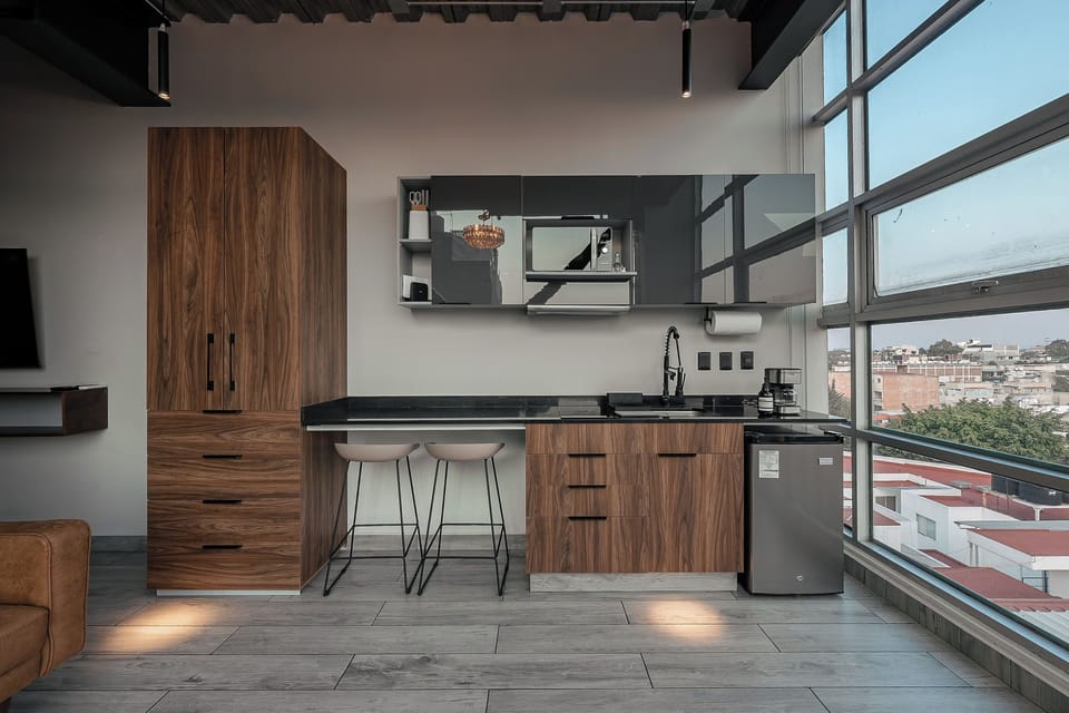 Luxury Loft, 1 Queen Bed, Kitchenette, City View (4) | Private kitchen | Shared fridge, microwave, coffee/tea maker, electric kettle