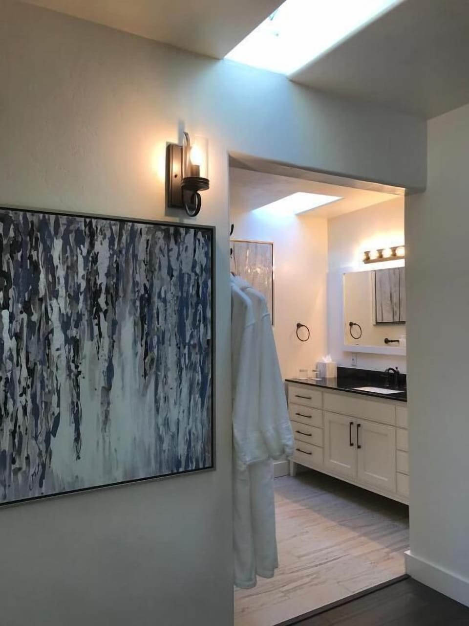Designer toiletries, hair dryer, bathrobes, slippers