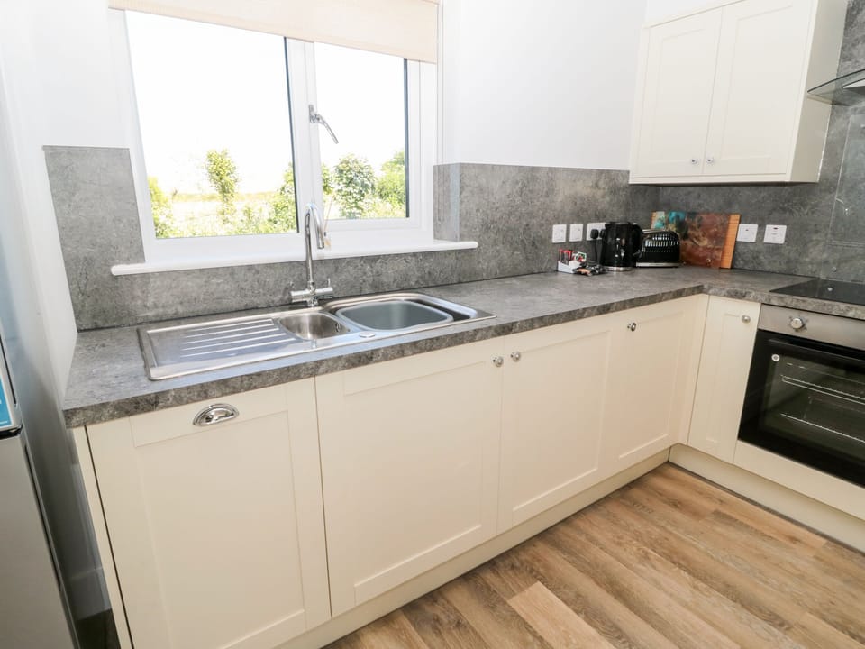 Fridge, dishwasher, electric kettle, toaster