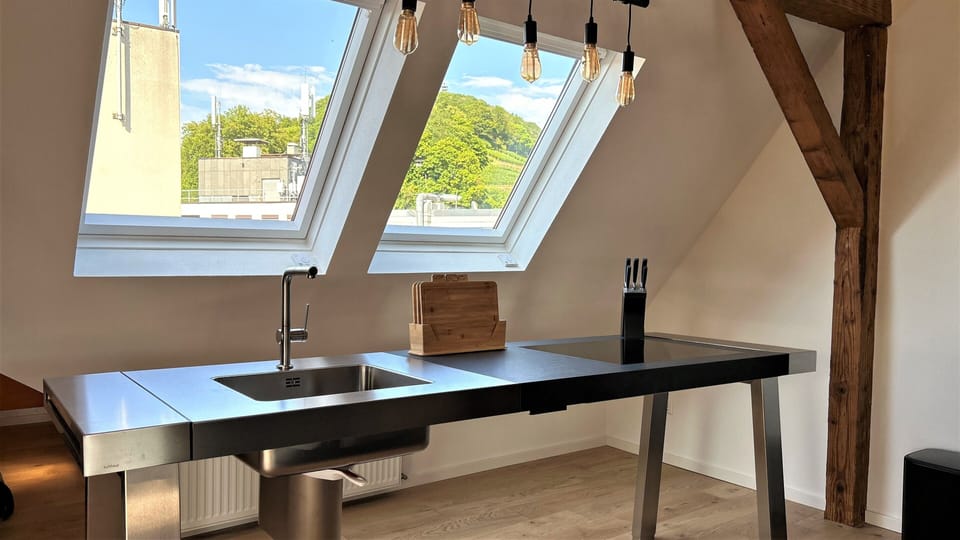 Luxury Penthouse | Private kitchen | Microwave, espresso maker, coffee/tea maker, electric kettle