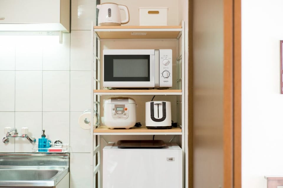 Basic Apartment | Private kitchen | Fridge, microwave, stovetop, electric kettle