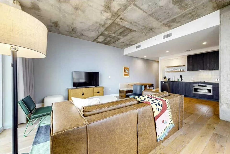 Luxury Condo, 1 King Bed with Sofa bed, City View | Living area | 55-inch Smart TV with digital channels