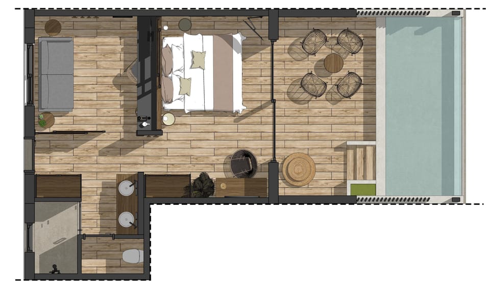 Deluxe Suite, Private Pool, Sea View | 1 bedroom, free minibar items, in-room safe, desk