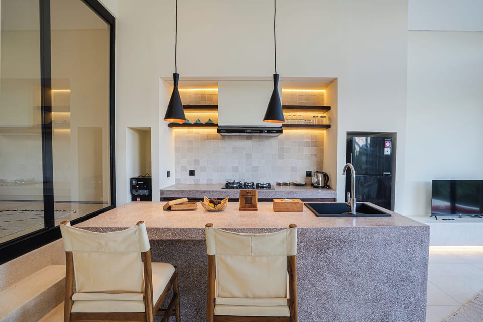 One Bedroom Private Heated Pool Villa | Private kitchen | Electric kettle, dining tables