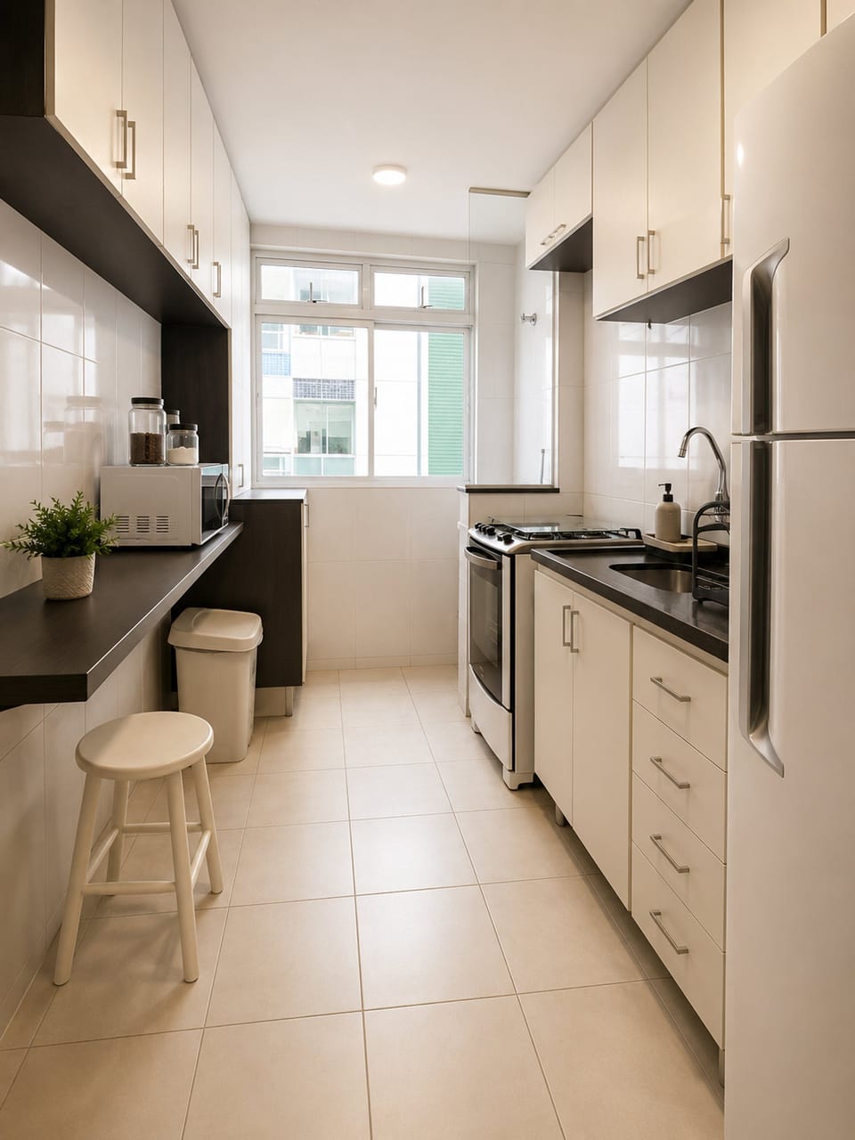 Apartment | Private kitchen | Fridge, microwave, oven, blender