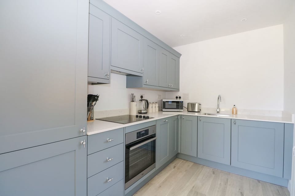 Fridge, dishwasher, electric kettle, toaster