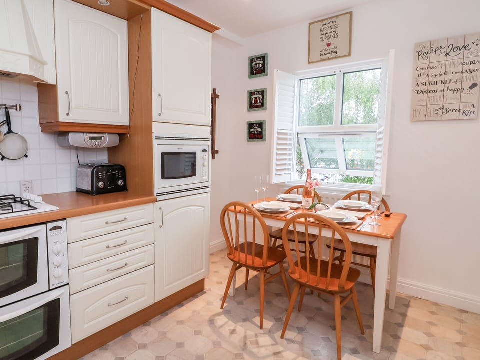 Fridge, dishwasher, electric kettle, toaster