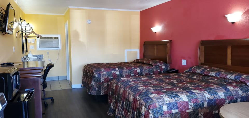 Desk, free WiFi, bed sheets