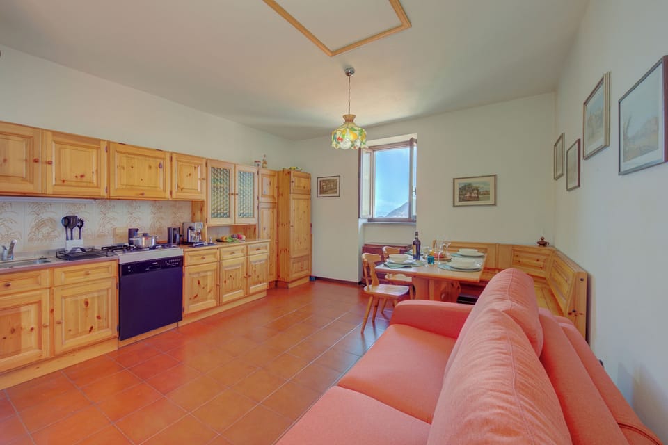 Family Apartment, 1 Bedroom, Balcony, Mountainside (Charming Magognino Stresa Hills Lake) | Living area | TV