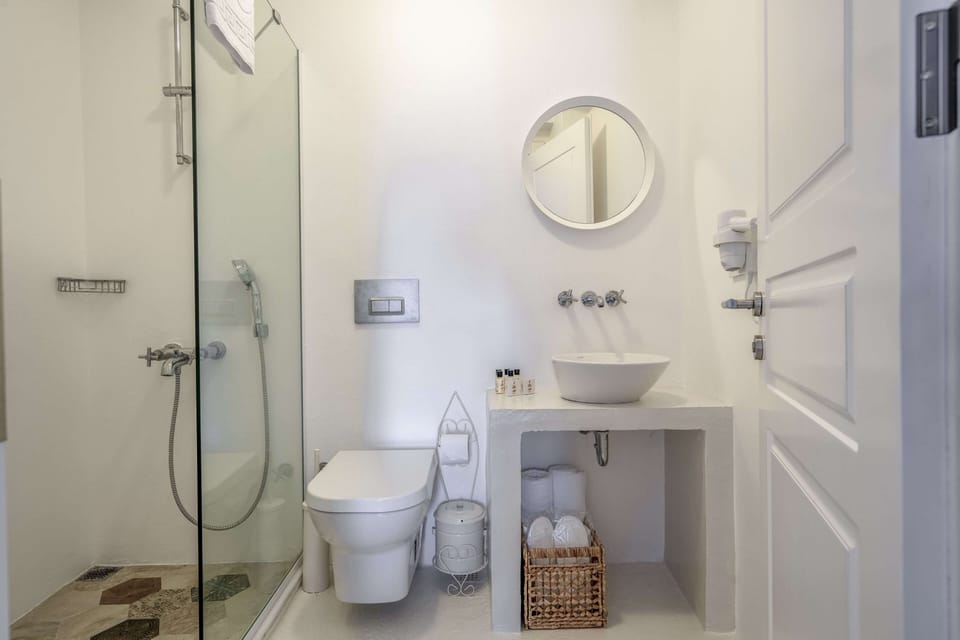Shower, rainfall showerhead, hair dryer, slippers