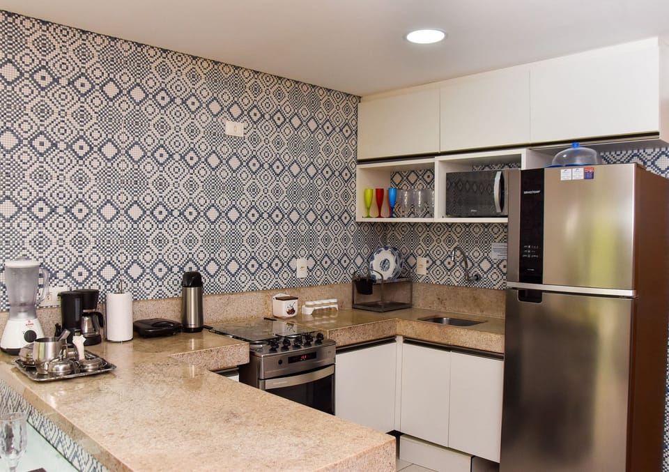 Apartment | Private kitchen | Fridge, microwave, blender, cookware/dishes/utensils