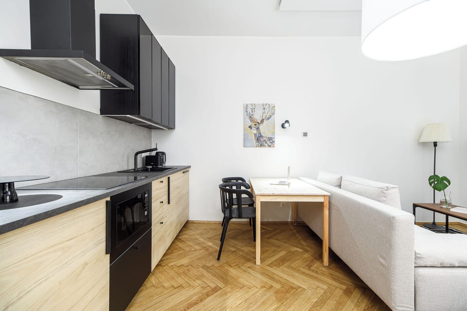 Apartment | Private kitchen | Mini-fridge, microwave, dishwasher, coffee/tea maker