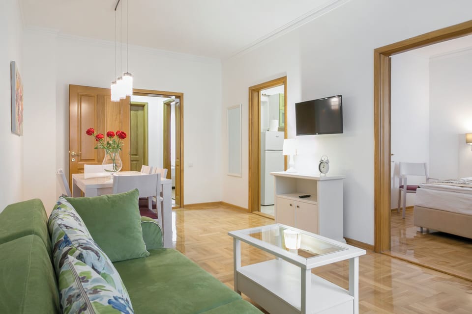 City Apartment, 2 Bedrooms | Living area | LED TV