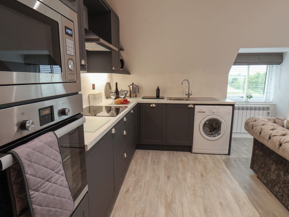 Fridge, dishwasher, electric kettle, toaster