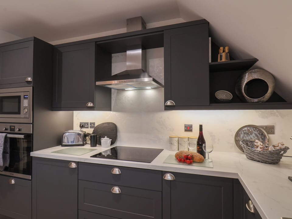 Fridge, dishwasher, electric kettle, toaster