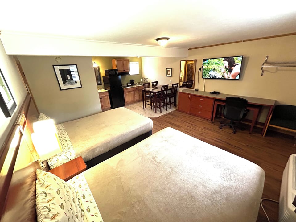 Pillowtop beds, blackout drapes, free WiFi, bed sheets