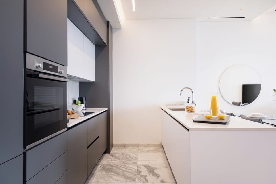 Luxury Apartment | Private kitchen | Full-size fridge, oven, dishwasher, coffee/tea maker