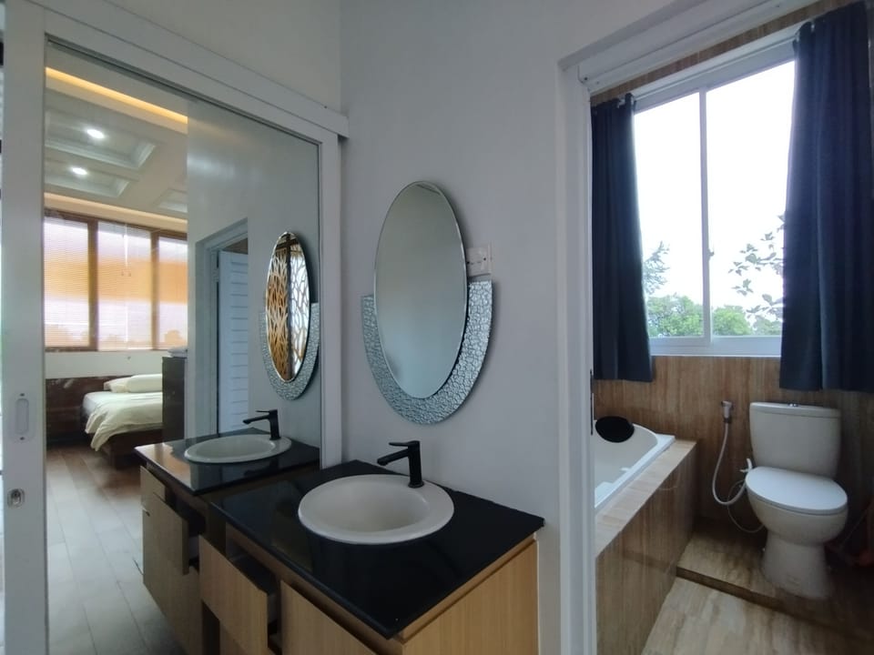 Deluxe Studio, 1 Bedroom, Mountain View | Bathroom | Shower, hydromassage showerhead, free toiletries, towels