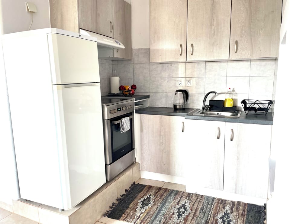 Apartment | Private kitchen | Full-size fridge, oven, electric kettle, toaster