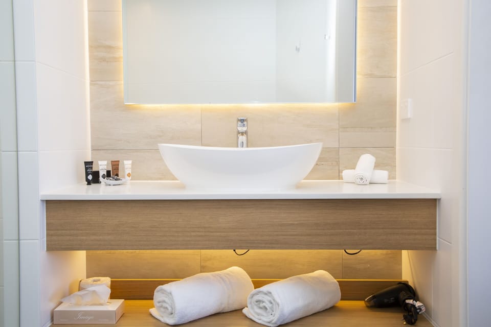 Free toiletries, hair dryer, towels